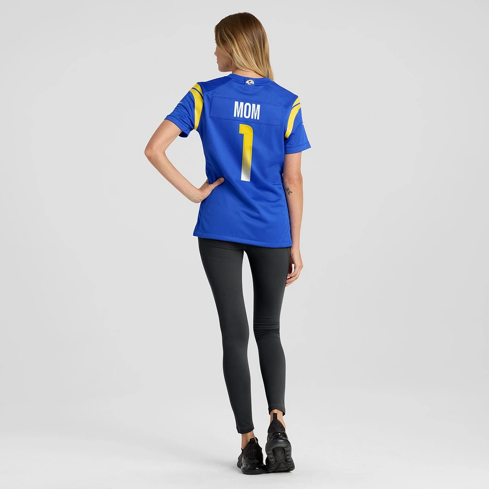 Women's Nike Number 1 Mom Royal Los Angeles Rams Game Jersey