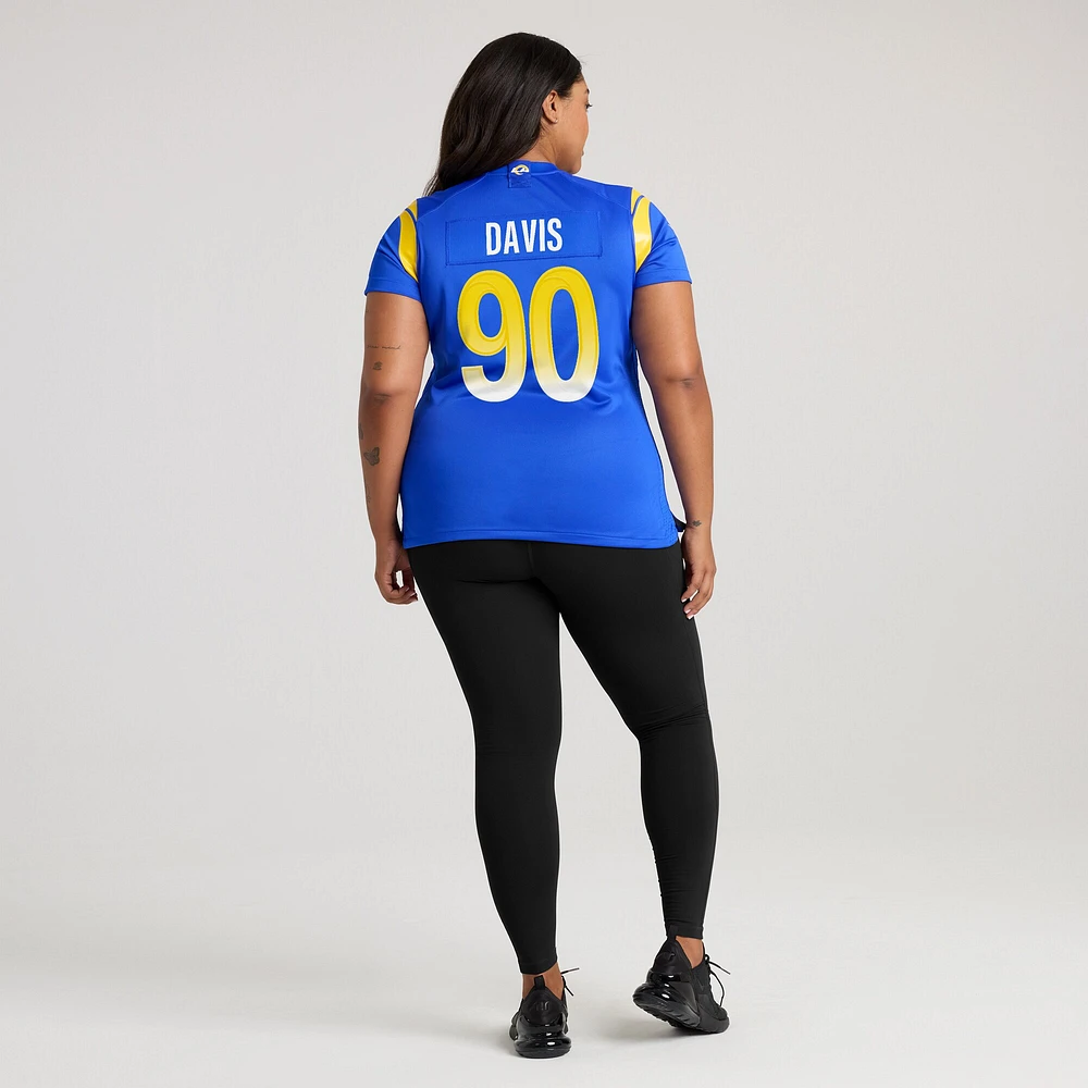 Maillot de match Nike Tyler Davis Royal Los Angeles Rams pour femme