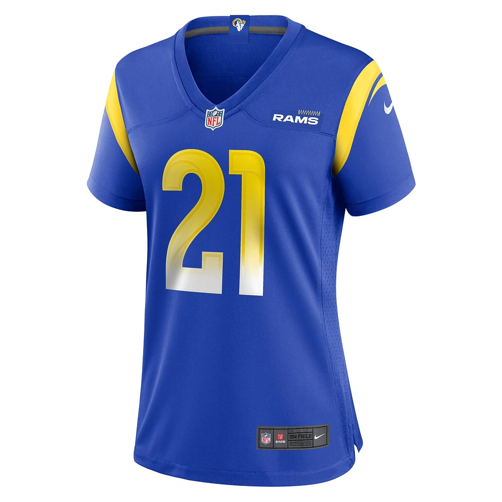 Maillot de match à domicile Nike Zach Evans Royal Los Angeles Rams pour Femme