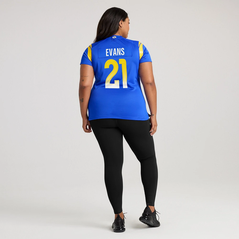 Maillot de match à domicile Nike Zach Evans Royal Los Angeles Rams pour Femme