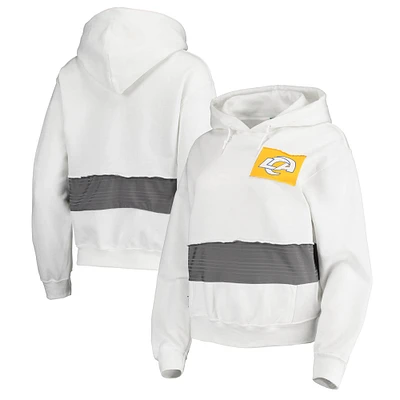 Chandail à Vêtements blanc Los Angeles Rams pour femmes Refried Apparel Crop Sustainable Dolman