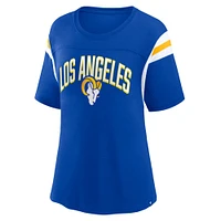 Women's Royal Los Angeles Rams Earned Stripes T-Shirt