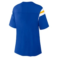Women's Royal Los Angeles Rams Earned Stripes T-Shirt