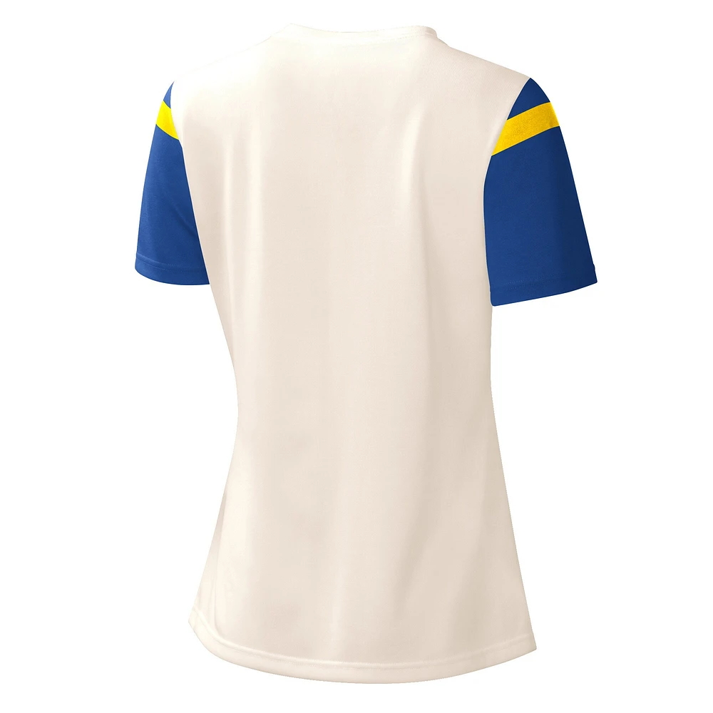Women's Starter White Los Angeles Rams Kick Start V-Neck T-Shirt
