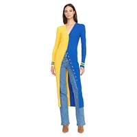 Women's STAUD Gold/Royal Los Angeles Rams Shoko Knit Button-Up Sweater Dress
