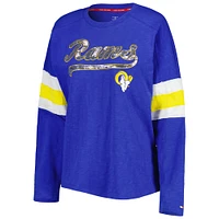 Women's Tommy Hilfiger Royal Los Angeles Rams Justine Long Sleeve Tunic T-Shirt