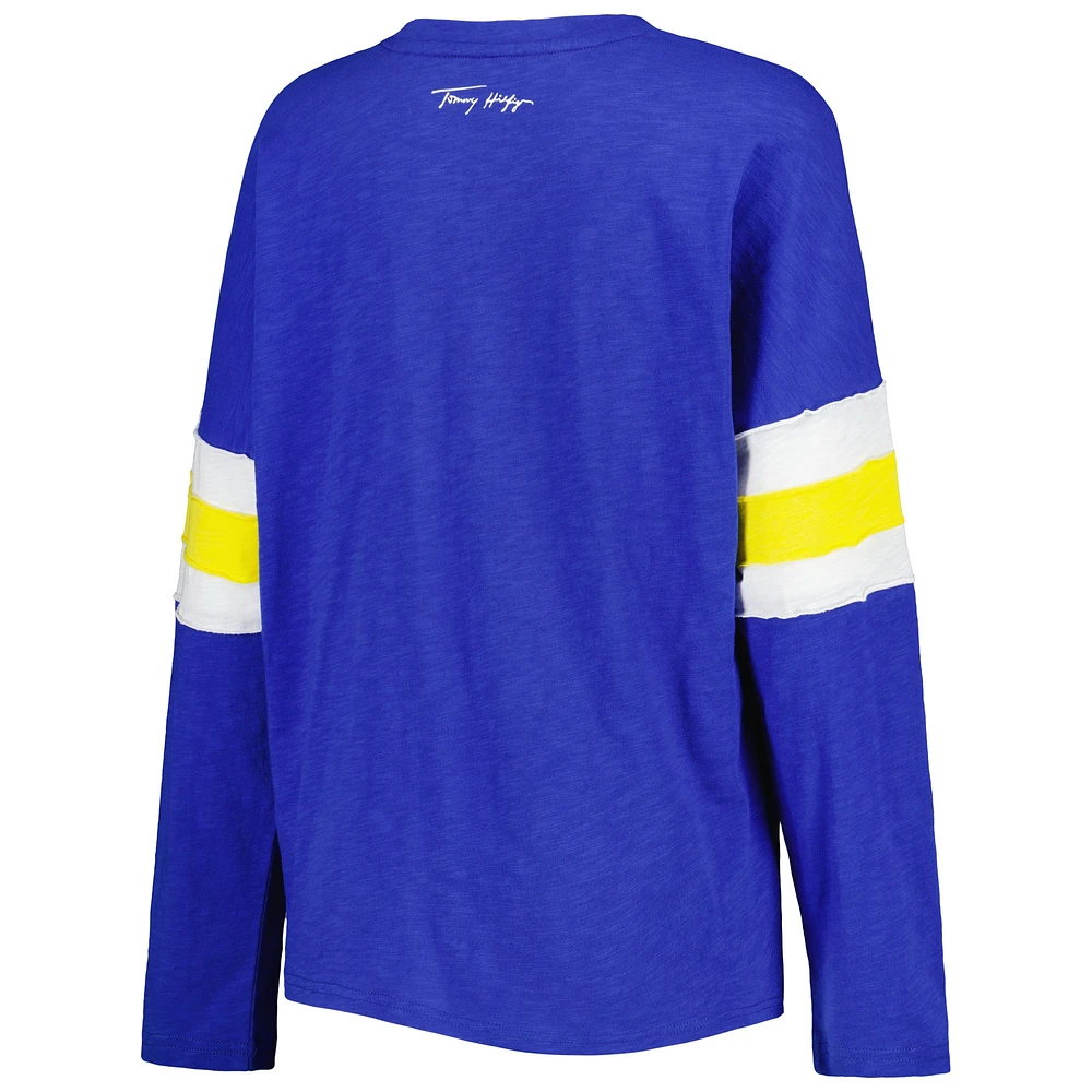 Women's Tommy Hilfiger Royal Los Angeles Rams Justine Long Sleeve Tunic T-Shirt