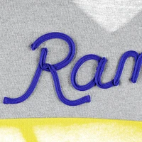 Sweat-shirt Touch Heather Grey/Royal Los Angeles Rams Outfield Deep V-Back Waist Length Pullover pour femme