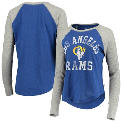 T-shirt à manches longues léger raglan Touch Royal Los Angeles Rams pour femme