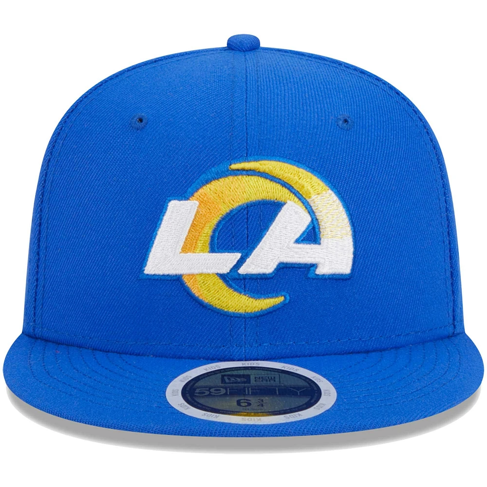 Youth New Era Royal Los Angeles Rams  Main 59FIFTY Fitted Hat