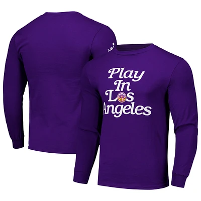 T-shirt unisexe violet Los Angeles Sparks Play à manches longues