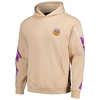 Unisex The Wild Collective Cream Los Angeles Sparks Graffiti Acid Wash Pullover Hoodie