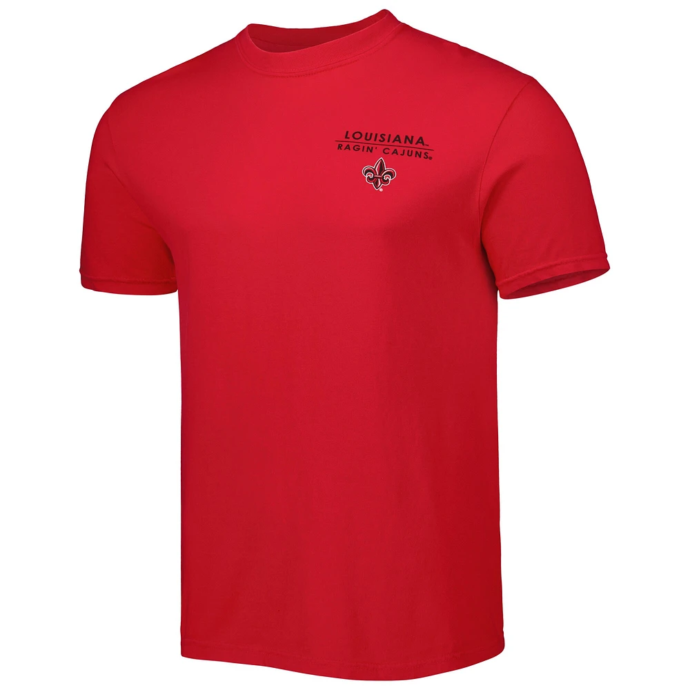 Men's Red Louisiana Ragin' Cajuns Landscape Shield T-Shirt