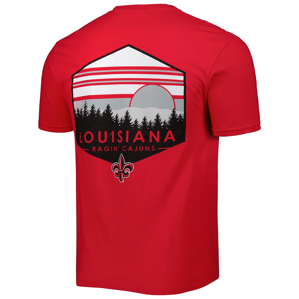 Men's Red Louisiana Ragin' Cajuns Landscape Shield T-Shirt