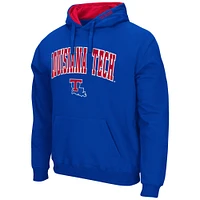 Men's Colosseum Royal Louisiana Tech Bulldogs Arch and Logo Pullover Hoodie