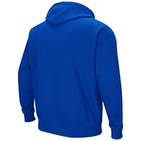 Men's Colosseum Royal Louisiana Tech Bulldogs Arch and Logo Pullover Hoodie