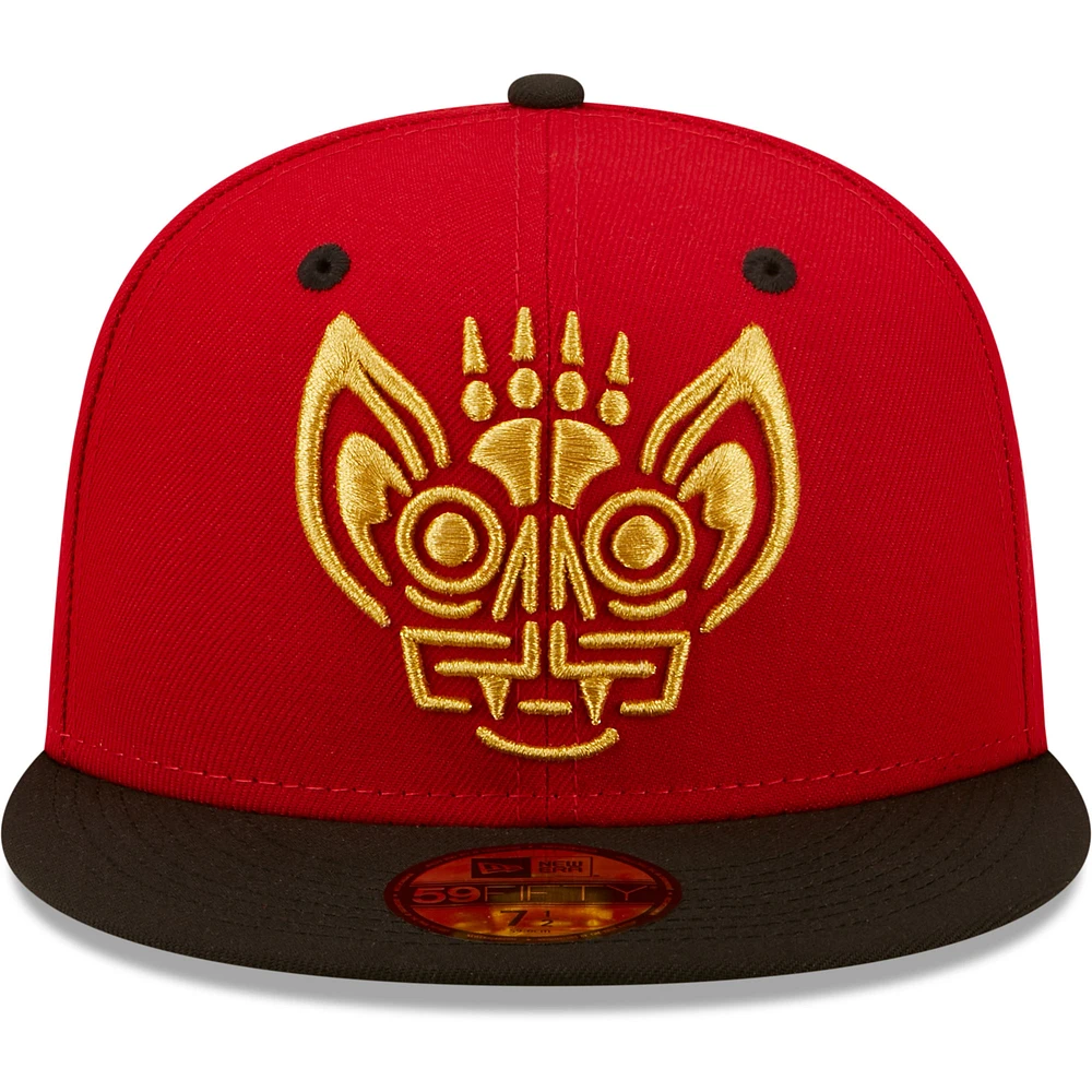 Casquette ajustée 59FIFTY Murciélagos De Louisville Copa La Diversion New Era rouge/noire pour homme