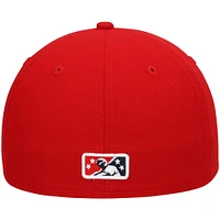 Men's New Era Red Louisville Bats Authentic Collection Road 59FIFTY Fitted Hat