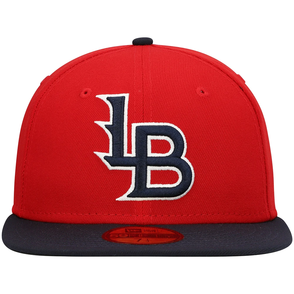 Men's New Era Red Louisville Bats Authentic Collection Team Home 59FIFTY Fitted Hat
