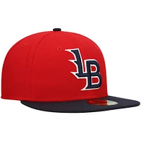 Men's New Era Red Louisville Bats Authentic Collection Team Home 59FIFTY Fitted Hat