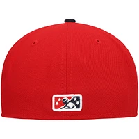 Men's New Era Red Louisville Bats Authentic Collection Team Home 59FIFTY Fitted Hat