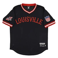 Men's Rings & Crwns #3 Black Louisville Caps Mesh Replica V-Neck Jersey