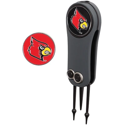 Louisville Cardinals Switchblade Outil de réparation et deux marqueurs de balle