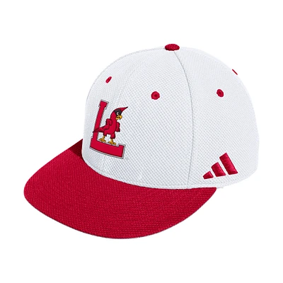 Casquette de baseball ajustée blanche pour homme des Louisville Cardinals d'Adidas On-Field