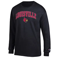 Men's Champion  Black Louisville Cardinals Arch Over Logo Long Sleeve T-Shirt