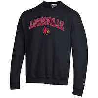 Men's Champion  Black Louisville Cardinals Arch Over Logo Pullover Sweatshirt