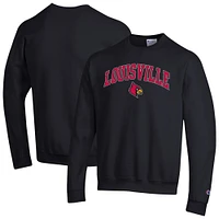 Men's Champion  Black Louisville Cardinals Arch Over Logo Pullover Sweatshirt