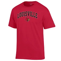 Men's Champion  Red Louisville Cardinals Arch Over Logo T-Shirt