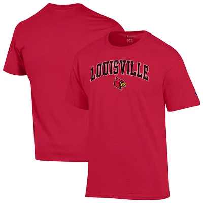 Men's Champion  Red Louisville Cardinals Arch Over Logo T-Shirt