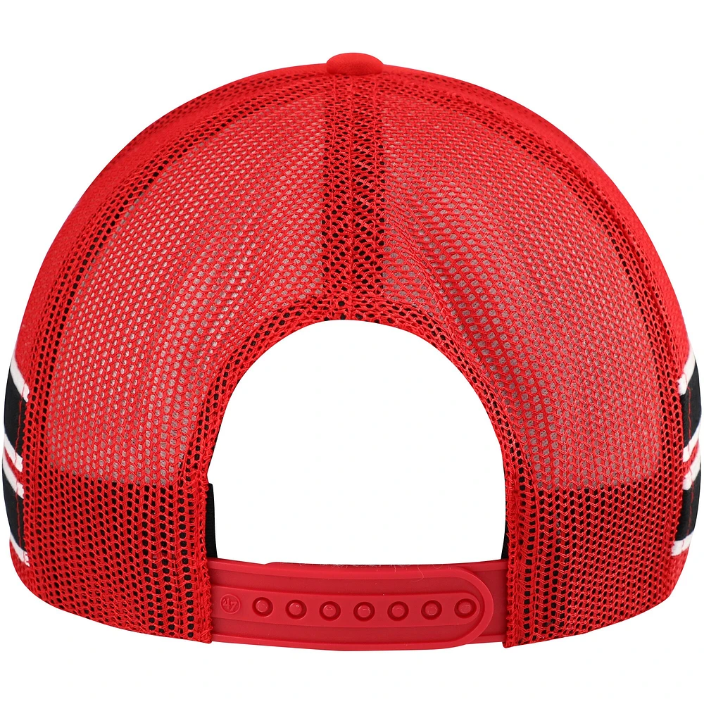 Men's '47 Red Louisville Cardinals Sideband Trucker Adjustable Hat