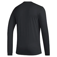 Men's adidas Black Louisville Cardinals Primary Locker Logo Pre-Game Long Sleeve T-Shirt