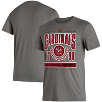 T-shirt pour homme adidas Heathered Charcoal Louisville Cardinals 2 NCAA Team National Championships Reminisce