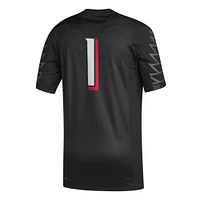 Men's adidas #1 Black Louisville Cardinals Premier Football Jersey