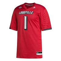 Men's adidas #1 Cardinal Louisville Cardinals Premier Football Jersey
