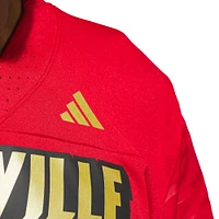 Men's adidas #24 Red Louisville Cardinals Alternate Premier Strategy Jersey