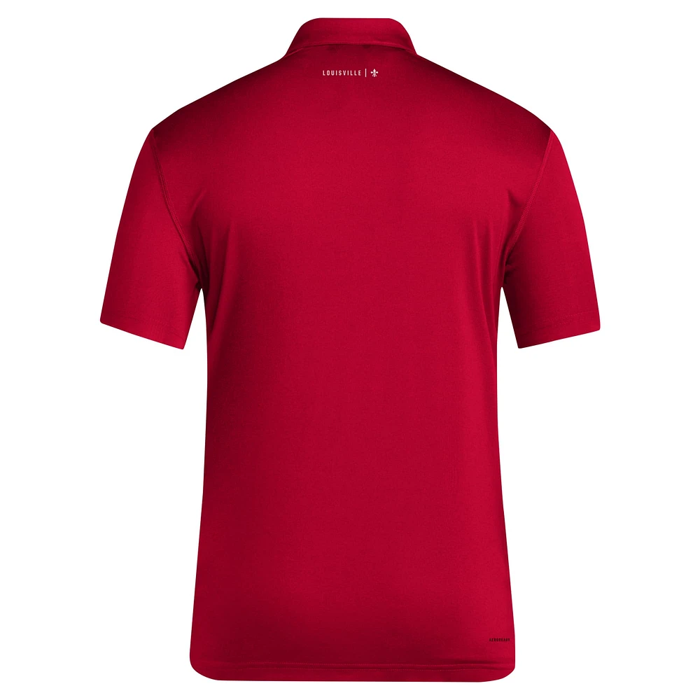 Men's adidas Red Louisville Cardinals 2024 Coaches AEROREADY Polo