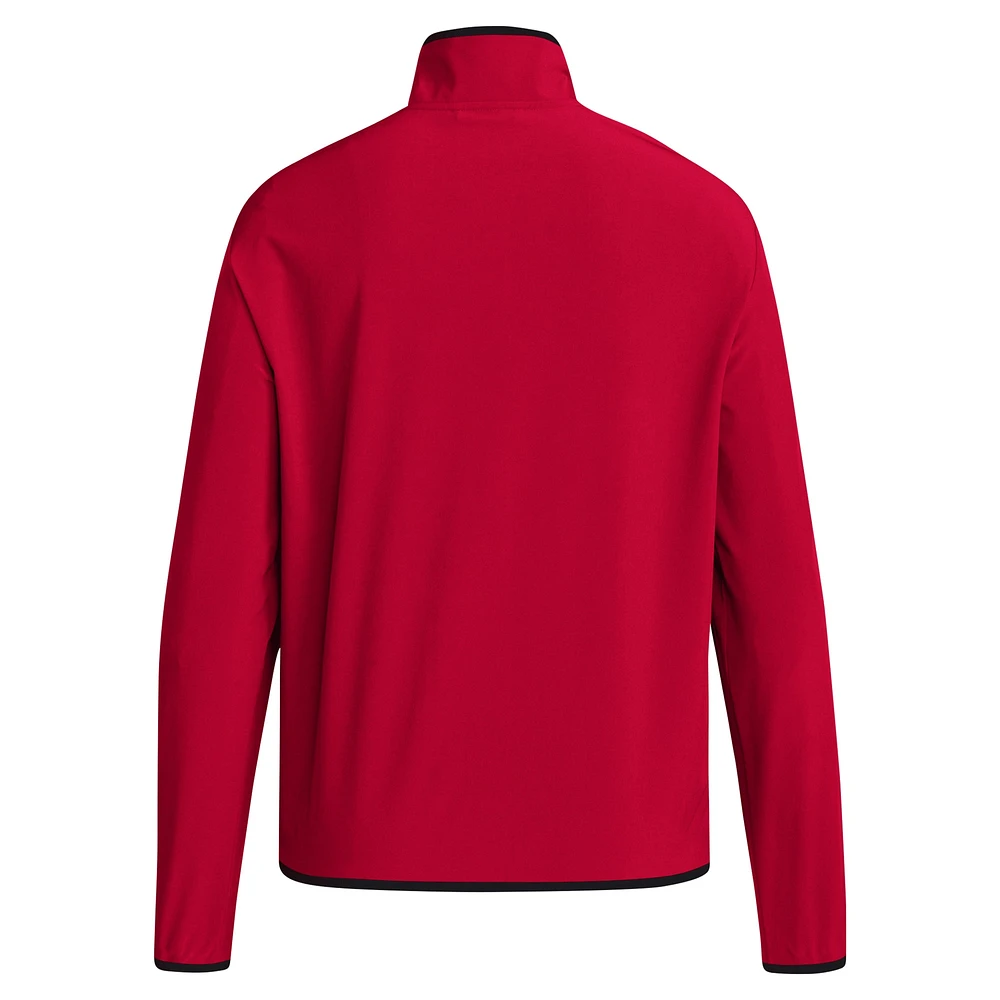 Men's adidas Red Louisville Cardinals 2024 Coaches Sideline Half-Zip Jacket