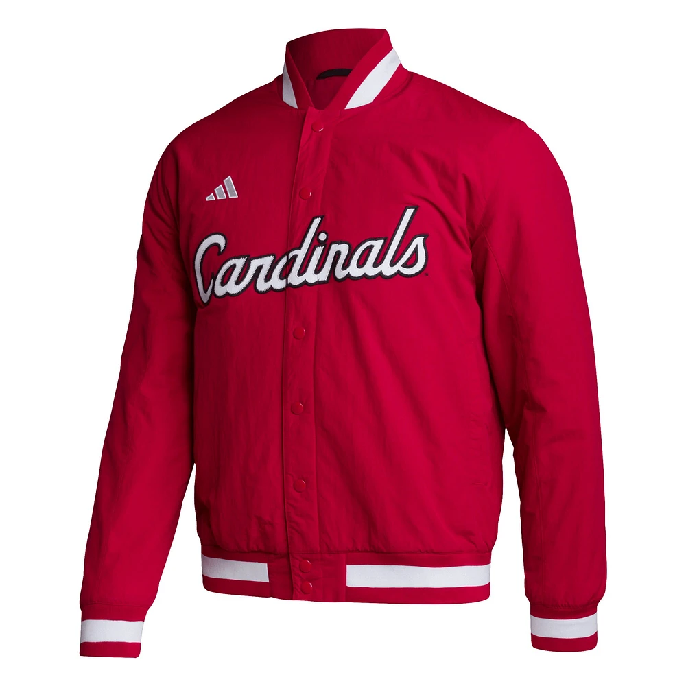 Veste à boutons-pression pour hommes adidas Louisville Cardinals Baseball Coaches rouge