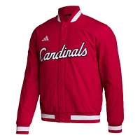 Veste à boutons-pression pour hommes adidas Louisville Cardinals Baseball Coaches rouge