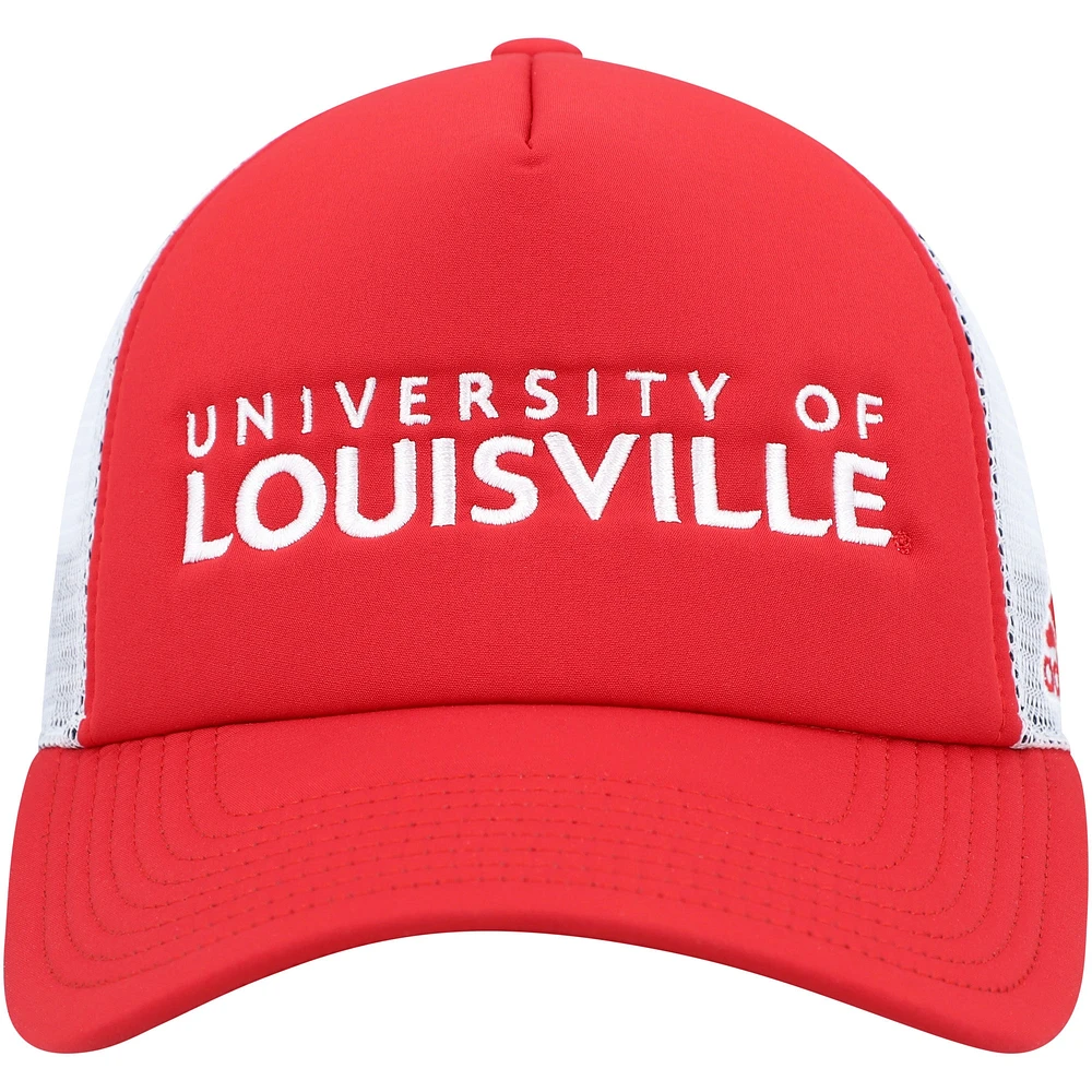 Men's adidas Red Louisville Cardinals Foam Trucker Snapback Hat