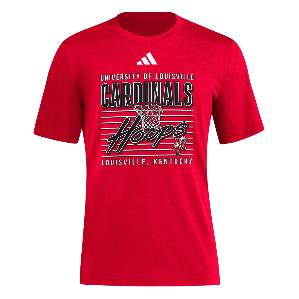 Men's adidas Red Louisville Cardinals Locker Swish Tri-Blend T-Shirt