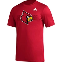 Men's adidas Red Louisville Cardinals Pregame AEROREADY T-Shirt