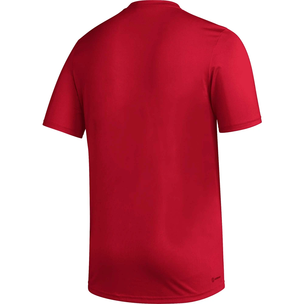 Men's adidas Red Louisville Cardinals Pregame AEROREADY T-Shirt