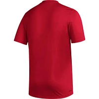 Men's adidas Red Louisville Cardinals Pregame AEROREADY T-Shirt