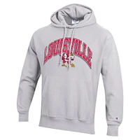 Men's Champion Gray Louisville Cardinals Vault Late Night Reverse Weave Pullover Hoodie