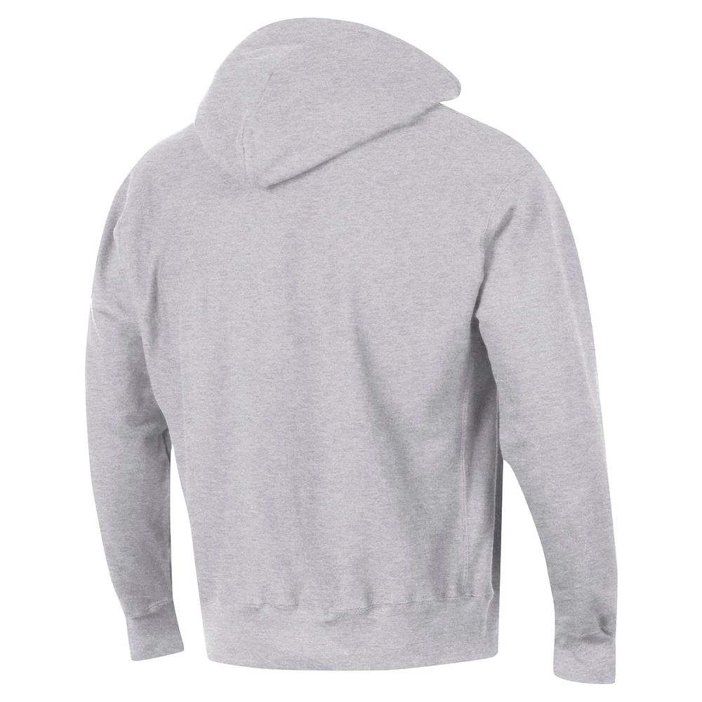 Men's Champion Gray Louisville Cardinals Vault Late Night Reverse Weave Pullover Hoodie